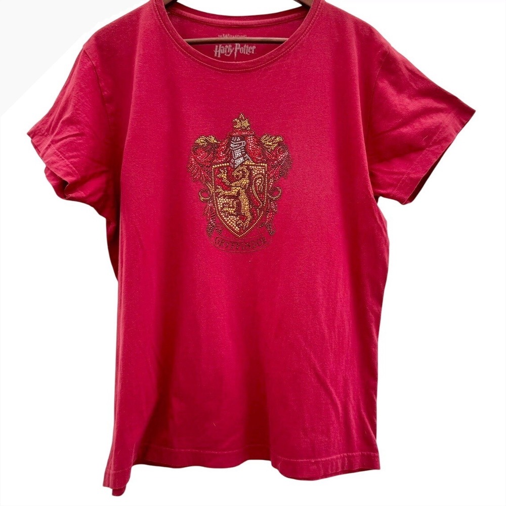 Harry Potter Gryffindor Hogwarts beaded T-Shirt Wizarding World Universal XL